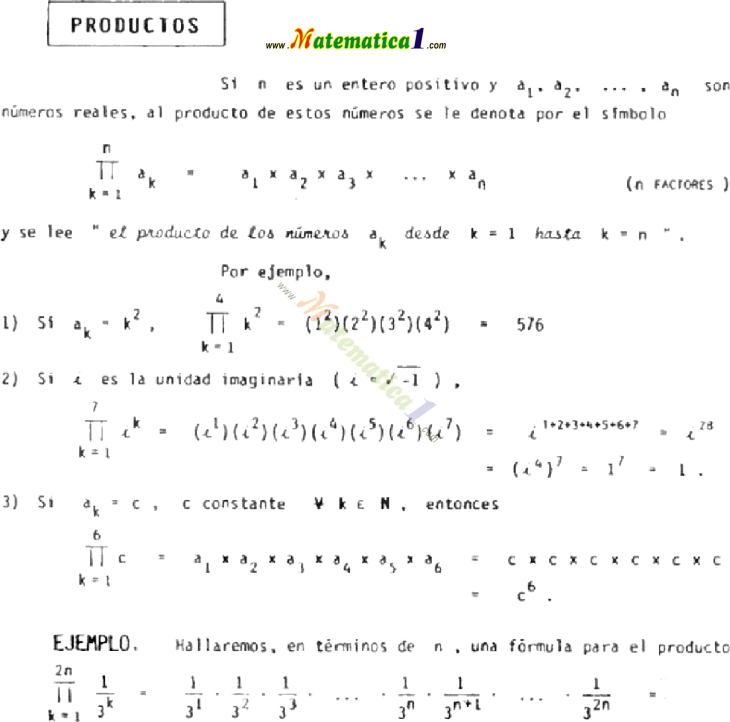ejercicios resueltos de productoria